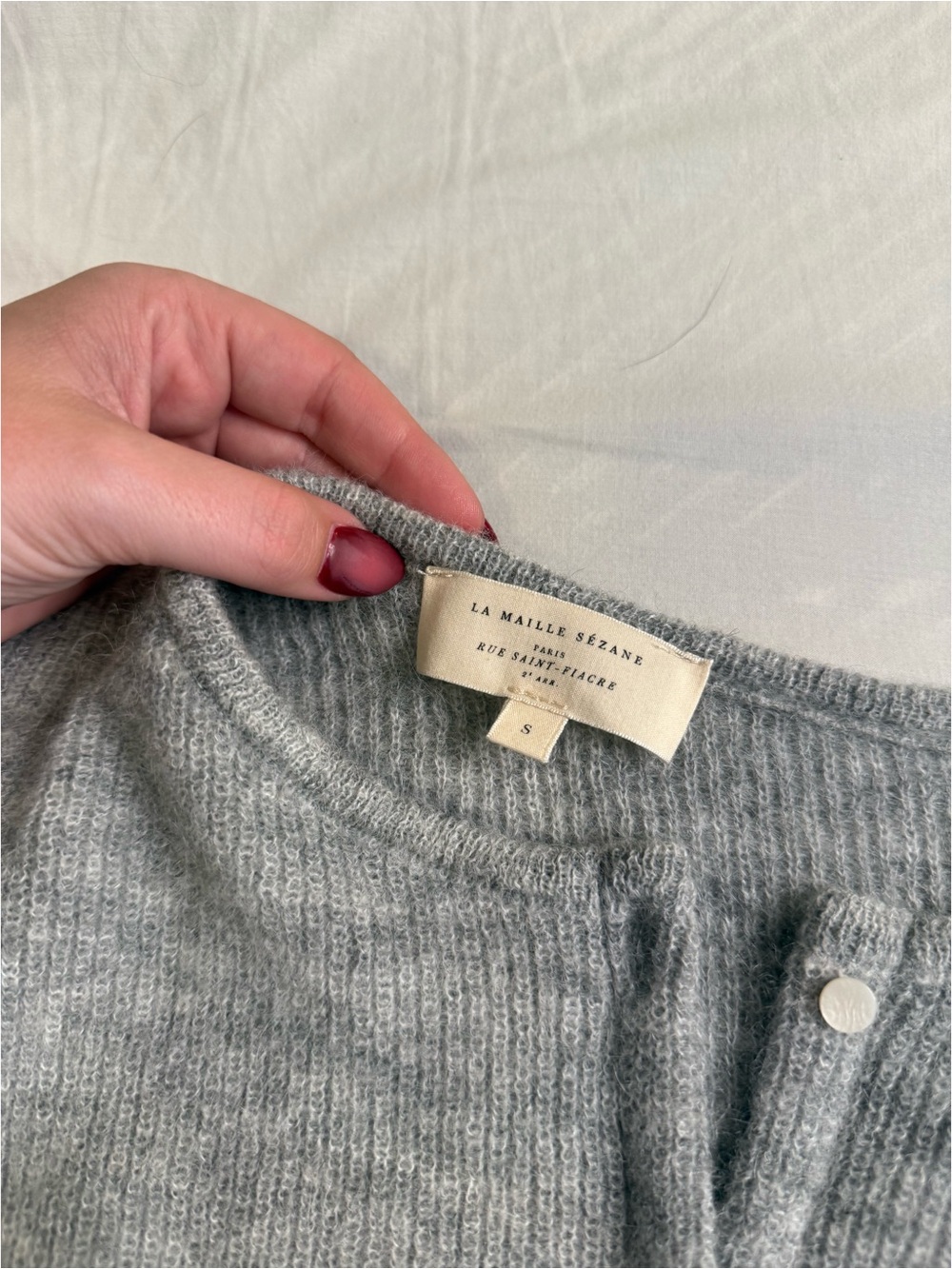 Gray Button-Front Women’s Sweater Cardigan - Picture 3 of 4